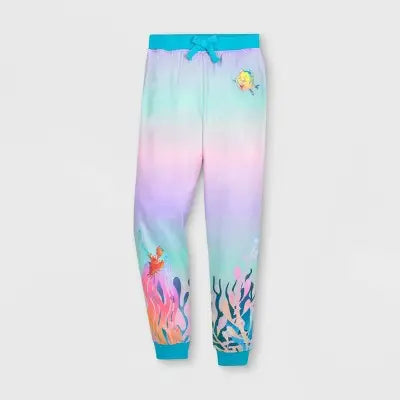 The Little Mermaid Kids Mid Rise Tapered Leg Ankle Jogger Pants Lightweight The Little MermaidBullseye Deals