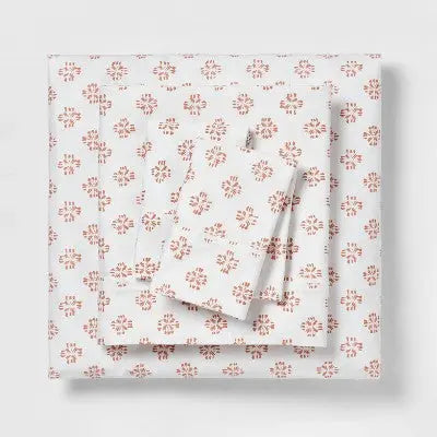 Threshold 400 Thread Count Cotton 3PC Sheet Set Wrinkle-Resistant ThresholdBullseye Deals