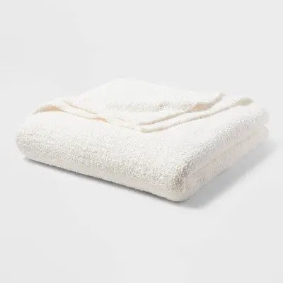 Threshold Cozy Chenille Bed Blanket: Luxurious Knitted Comfort - Secondipity