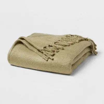 Threshold Faux Mohair Bed Throw with Fringe - 80