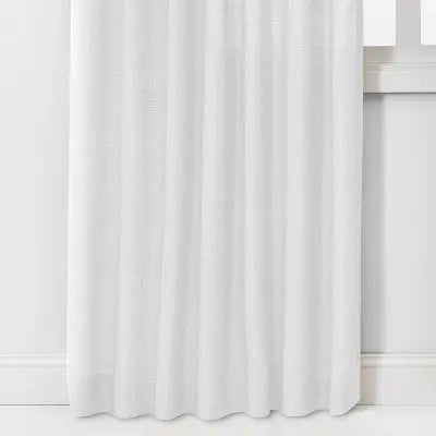 Threshold Light Filtering Linen Window Curtain Panel, 95