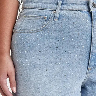 Universal Thread Women High-Rise Vintage Straight Jeans Rhinestones Embellished Universal ThreadBullseye Deals