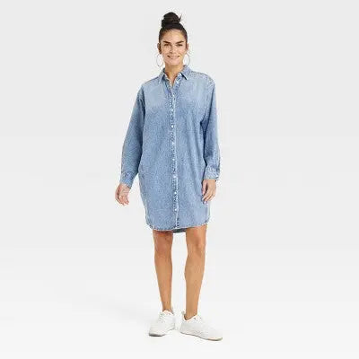 Universal Thread Women's Button Down Casual Mini Shirt Dress Universal ThreadBullseye Deals