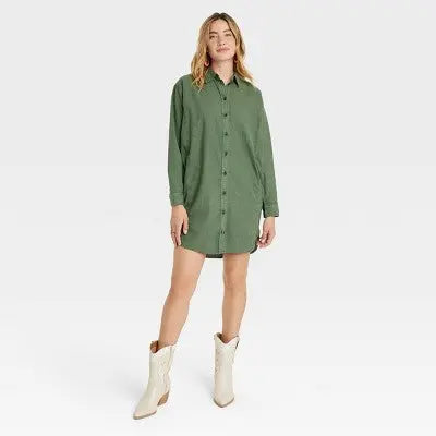 Universal Thread Women's Button Down Casual Mini Shirt Dress Universal ThreadBullseye Deals