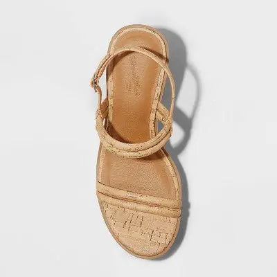 Universal Thread Women's Cork Platform Sandals Mid Chunky Block Heel Universal ThreadBullseye Deals