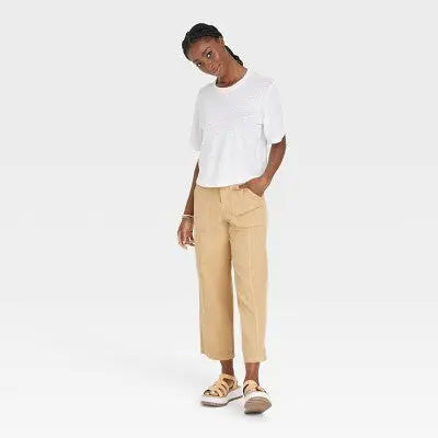 Universal Thread Women's Cropped High-Rise Casual Utility Pants Straight Leg Universal ThreadBullseye Deals