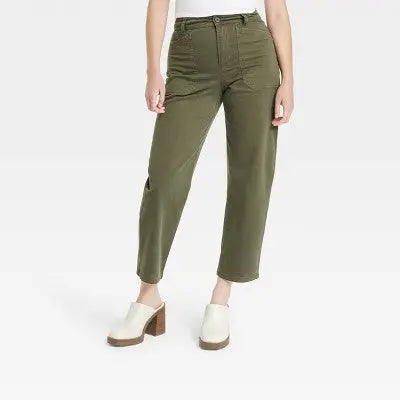 Universal Thread Women's High-Rise Barrel Leg Cropped Pants Relaxed Loose Fit Universal ThreadBullseye Deals