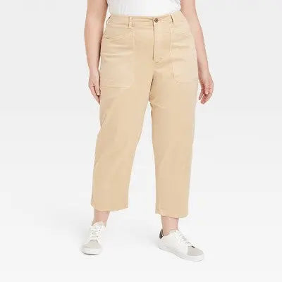 Universal Thread Women's High-Rise Barrel Leg Cropped Pants Relaxed Loose Fit Universal ThreadBullseye Deals