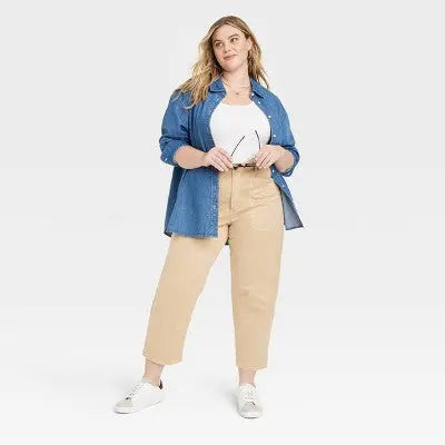 Universal Thread Women's High-Rise Barrel Leg Cropped Pants Relaxed Loose Fit Universal ThreadBullseye Deals