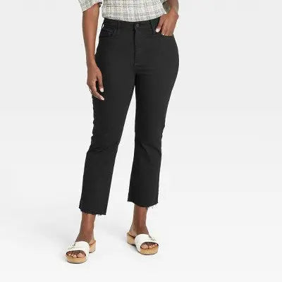 Universal Thread Women's High-Rise Bootcut Cropped Stretchy Jeans Raw Edge Universal ThreadBullseye Deals
