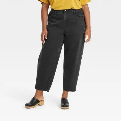 Universal Thread Women's High-Rise Cropped Balloon Jeans Curvy Fit Universal ThreadBullseye Deals