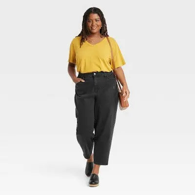 Universal Thread Women's High-Rise Cropped Balloon Jeans Curvy Fit Universal ThreadBullseye Deals