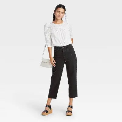 Universal Thread Women's High-Rise Vintage Straight Jeans Stretchy Denim Universal ThreadBullseye Deals