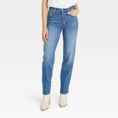 Universal Thread Women's High Waisted Straight Cargo Jeans 90's Vintage, Medium Wash Universal ThreadBullseye Deals