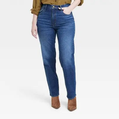 Universal Thread Women's High Waisted Straight Cargo Jeans 90's Vintage, Medium Wash Universal ThreadBullseye Deals