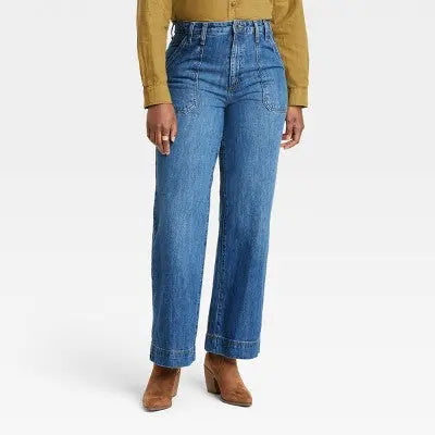 Universal Thread Women's High Waisted Wide Leg Cropped High-Rise Jeans, Medium Wash Universal ThreadBullseye Deals