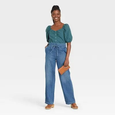 Universal Thread Women's High Waisted Wide Leg Cropped High-Rise Jeans, Medium Wash Universal ThreadBullseye Deals