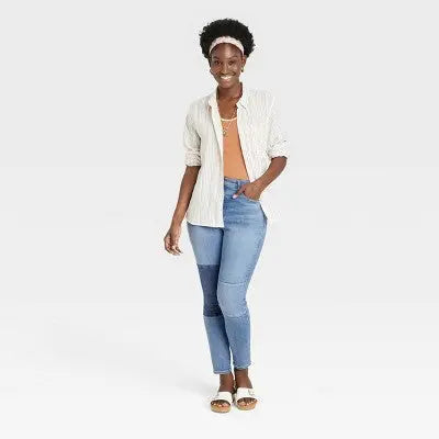 Universal Thread Women's Patched Skinny Jeans High-Rise Slim Stretchy Universal ThreadBullseye Deals