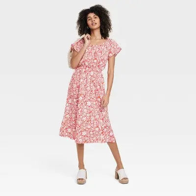 Universal Thread Women's Short Sleeve Cut Out Back Casual Dress Sundress Universal ThreadBullseye Deals