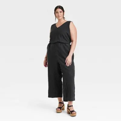 Universal Thread Women's Sleeveless Jumpsuit Casual Relaxed Wide Leg Universal ThreadBullseye Deals