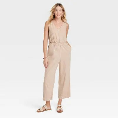 Universal Thread Women's Sleeveless Jumpsuit Casual Relaxed Wide Leg Universal ThreadBullseye Deals