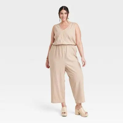 Universal Thread Women's Sleeveless Jumpsuit Casual Relaxed Wide Leg Universal ThreadBullseye Deals