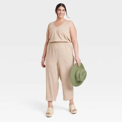 Universal Thread Women's Sleeveless Jumpsuit Casual Relaxed Wide Leg Universal ThreadBullseye Deals