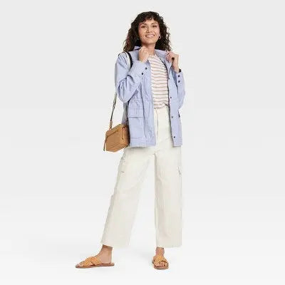 Universal Thread Women's Utility Jacket | Cotton Canvas, Full Zip, Light Purple Universal ThreadBullseye Deals