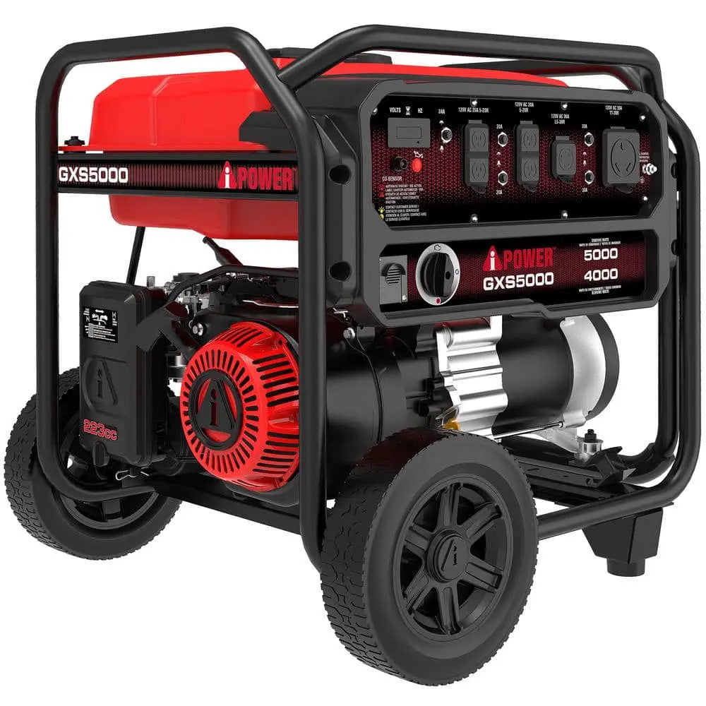 Used - Light Use - 4000-Watt Recoil Start Gasoline Powered Portable Generator with 223cc OHV Engine and CO Sensor Shutdown - Secondipity