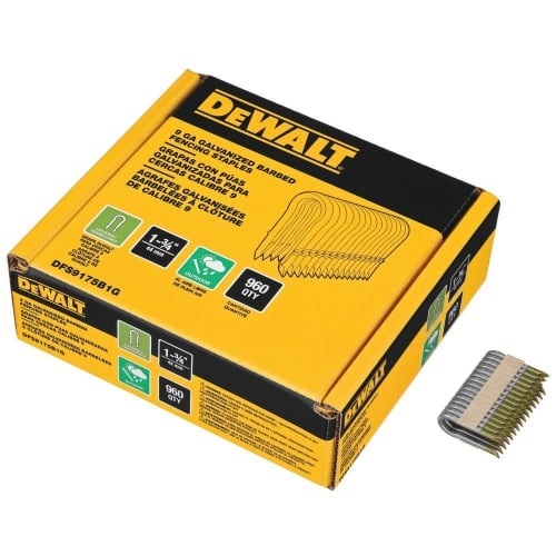 Open Box -  DeWalt DFS9175B1G Barbed Fencing Staple, 9 Ga Gauge, Galvanized Steel