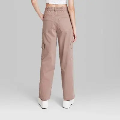 Wild Fable Women's High Rise Straight Leg Casual Cargo Pants Wild FableBullseye Deals