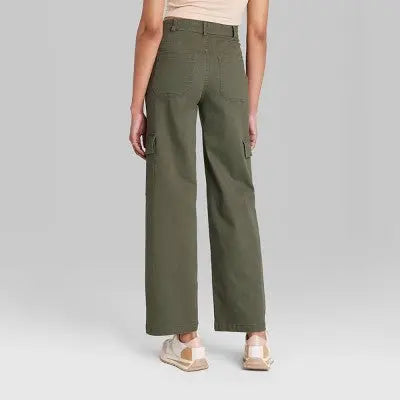 Wild Fable Women's High Rise Straight Leg Casual Cargo Pants Wild FableBullseye Deals