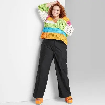 Wild Fable Women's Low Rise Wide Leg Casual Cargo Pants Wild FableBullseye Deals