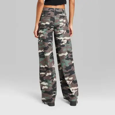 Wild Fable Women's Mid Rise Relaxed Leg Casual Parachute Pants Wild FableBullseye Deals