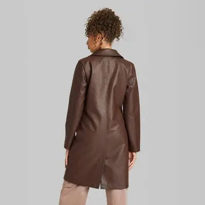Wild Fable Women's Plus Faux Leather Trench Coat Wild FableBullseye Deals