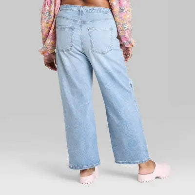 Wild Fable Women's Super High Rise Wide Leg Relaxed Jeans Baggy Wild FableBullseye Deals
