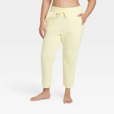 Women's Cozy Rib Straight Pants - All in Motion Vibrant Yellow XS - Secondipity