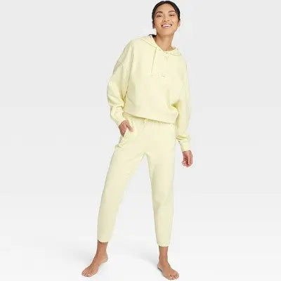 Women's Cozy Rib Straight Pants - All in Motion Vibrant Yellow XS - Secondipity