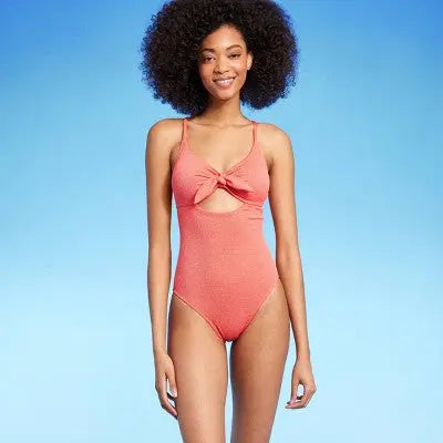 Women's Crepe Bralette Tie-Front One Piece Swimsuit - Shade & Shore Shade & ShoreBullseye Deals