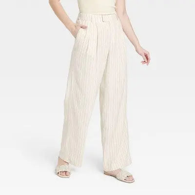 Women's High-Rise Linen Wide Leg Fluid Pants - A New Day A New DayBullseye Deals
