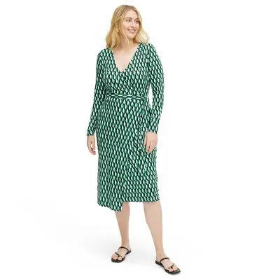 Women's Long Sleeve Midi Sea Spots Wrap Dress - DVF Diane von Furstenberg for TargetBullseye Deals
