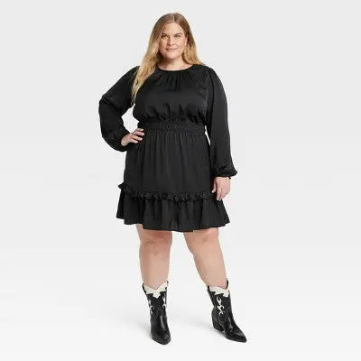 Women's Long Sleeve Satin Dress - Knox Rose Knox RoseBullseye Deals