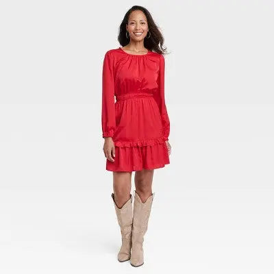 Women's Long Sleeve Satin Dress - Knox Rose Knox RoseBullseye Deals