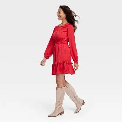 Women's Long Sleeve Satin Dress - Knox Rose Knox RoseBullseye Deals