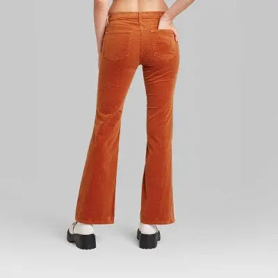 Women's Mid-Rise Corduroy Flare Pants - Wild Fable Wild Fable