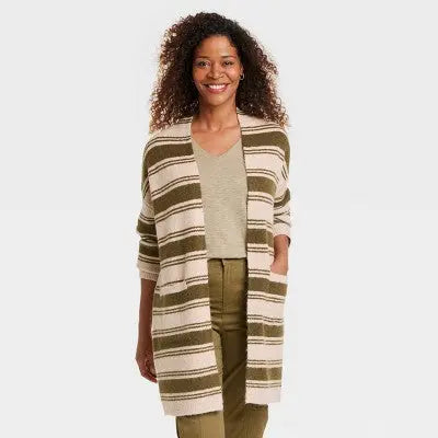 Women's Open Cardigan Knox Rose Solid-Color Shawl Collar High-Low Hem Long Sleeve Knox RoseBullseye Deals