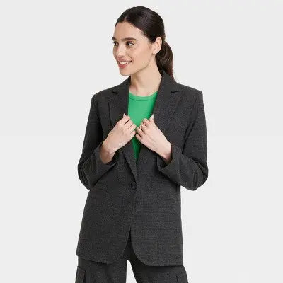 Women's Oversized Fall Blazer A New Day Lightweight Single-Breasted Notched Collar - Secondipity
