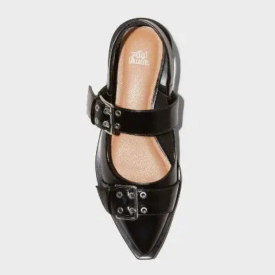 Women's Peyton Double Buckle Slingback Flats with Memory Foam Insole Wild FableBullseye Deals