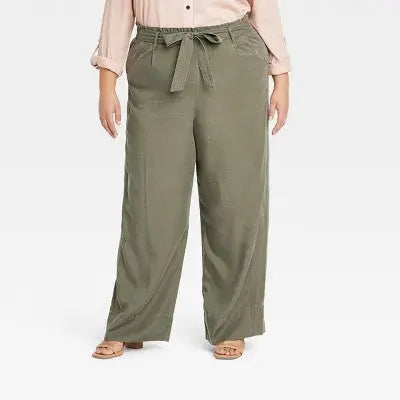 Women's Plus Size High-Rise Wide Leg Pants - Knox Rose Knox RoseBullseye Deals