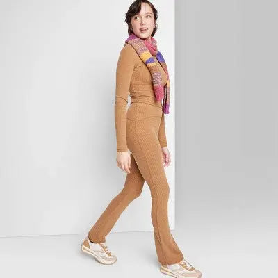 Women's Ribbed Flare Leggings - Wild Fable Wild FableBullseye Deals